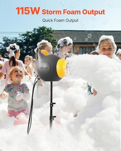 VEVOR Foam Machine, 115 W Party Foam Cannon, Portable Foam Maker with a Tripod Stand, Powerful Foam Party Machine, for Backyard, Pool, Outdoor Events, Birthdays, Celebrations and Party, Grey & Yellow in Kuwait