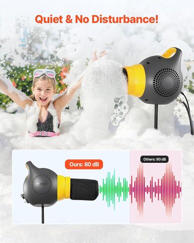 VEVOR Foam Machine, 115 W Party Foam Cannon, Portable Foam Maker with a Tripod Stand, Powerful Foam Party Machine, for Backyard, Pool, Outdoor Events, Birthdays, Celebrations and Party, Grey & Yellow in Kuwait