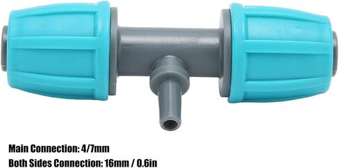 10PCS Reducing Tee Connector 16mm to 4/7 Barbed Fitting for Urban Greening Gardens in Kuwait