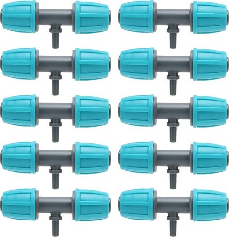 10PCS Reducing Tee Connector 16mm to 4/7 Barbed Fitting for Urban Greening Gardens in Kuwait