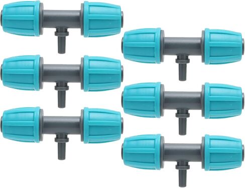 10PCS Reducing Tee Connector 16mm to 4/7 Barbed Fitting for Urban Greening Gardens in Kuwait