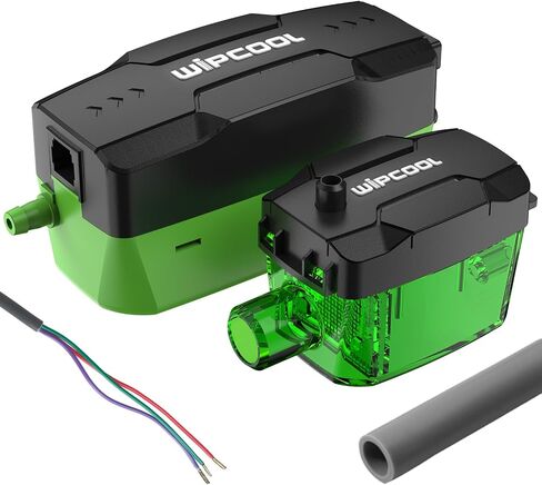 WIPCOOL P16 Mini Split HVAC Condensate Pump, 4.2 GPH, 100-230V, 33 ft Lift, Ultra Quiet 19 dB, AC Drain Pump for Fan Coil, Ducted HVAC, Central Air, Dehumidifier in Kuwait