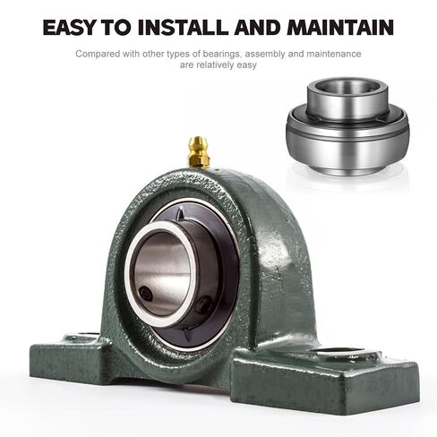 Ciieeo 2 Pcs Spherical Insert Ball Bearings Uc205-16 for Types of Machinery, Stainless Steel Construction with Smooth Operation and Low Noise Features in Kuwait