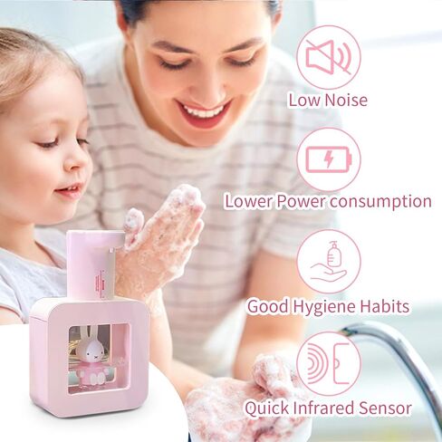 Mipow x Miffy Automatic Soap Dispenser Touchless - 3 Adjustable Foam Levels Smart Sensor, Hand Soap Dispenser for Bathroom Kitchen Home Office, Pink - Gifts for Girls in Kuwait