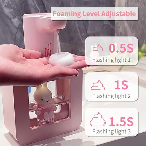 Mipow x Miffy Automatic Soap Dispenser Touchless - 3 Adjustable Foam Levels Smart Sensor, Hand Soap Dispenser for Bathroom Kitchen Home Office, Pink - Gifts for Girls in Kuwait