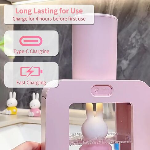 Mipow x Miffy Automatic Soap Dispenser Touchless - 3 Adjustable Foam Levels Smart Sensor, Hand Soap Dispenser for Bathroom Kitchen Home Office, Pink - Gifts for Girls in Kuwait