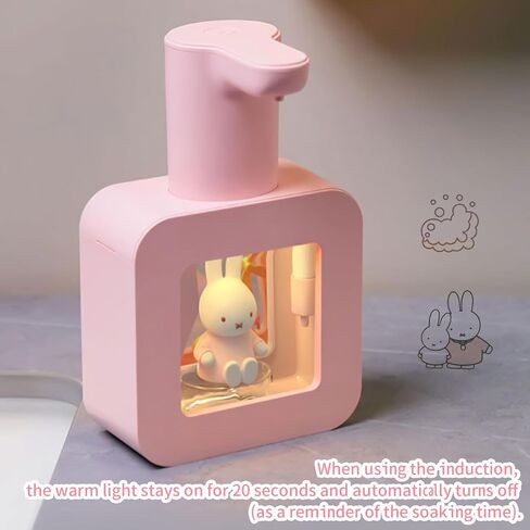 Mipow x Miffy Automatic Soap Dispenser Touchless - 3 Adjustable Foam Levels Smart Sensor, Hand Soap Dispenser for Bathroom Kitchen Home Office, Pink - Gifts for Girls in Kuwait