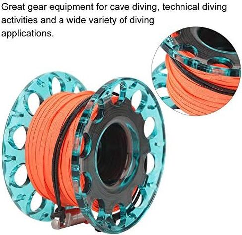 Finger Spool Diving Reel, Compact with 30m Line, for Decompression Buoy Deployment, Safety SMB and Underwater Navigation in Kuwait