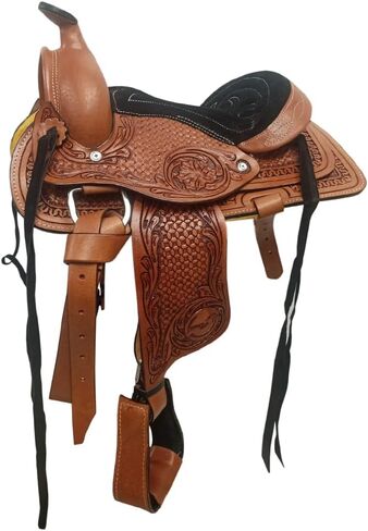 Western Kids Youth Children Miniature Pony Saddle Leather Brown in Kuwait