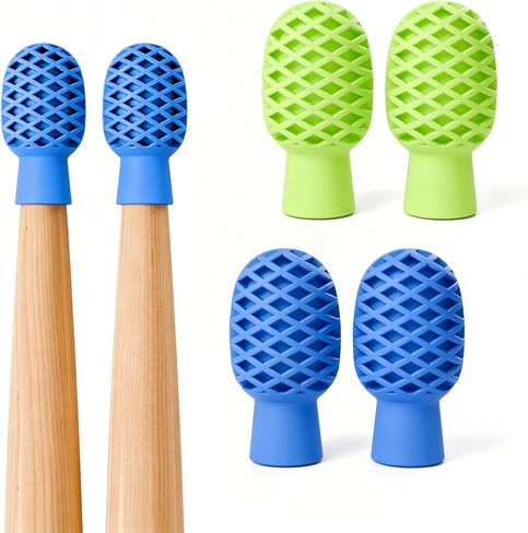 Drumstick Muting Tips Drumstick Dampeners For Practice,Replacement of Drum Practice Pad,Silicone Drumstick Tips Mute Clacking Sound From Sticks On Solid Surfaces (2Blk+2Red) in Kuwait
