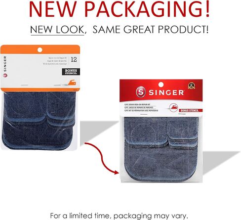 Singer Denim Iron-On Repair Kit, Assorted Sizes, Iron-on Patches for Jeans in Kuwait