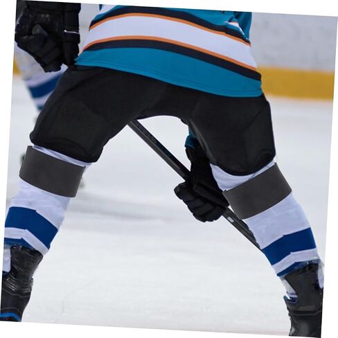 2pcs Adjustable Shin Guard Strap Elastic Non- Bands for Ice Hockey Field Hockey and Skating Sports Protective Sleeves for Men and Women in Kuwait