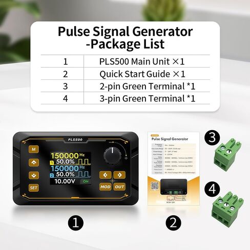 Dual-Channel Adjustable 1HZ~500KHZ PWM Pulse Frequency Signal Generator, DC 5-24V Frequency Function Generator Duty Cycle phasing Motor Driver Speed Controller in Kuwait