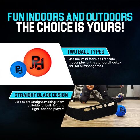 مجموعة هوكي الأطفال من Premier Sports - (4) عصي، (2) أهداف صغيرة، (1) رغوة و(1) كرات قياسية + 12 حزمة من كرات هوكي الشوارع المناسبة لجميع الأحوال الجوية in Kuwait