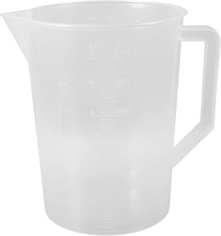 Gatuida 3000ml Plastic Graduated Measuring Cup with Wide Mouth and Graduations, Heavy Duty Liquid Measuring Beaker for Easy Pouring, for Kitchen, Lab, and Chemical Use in Kuwait