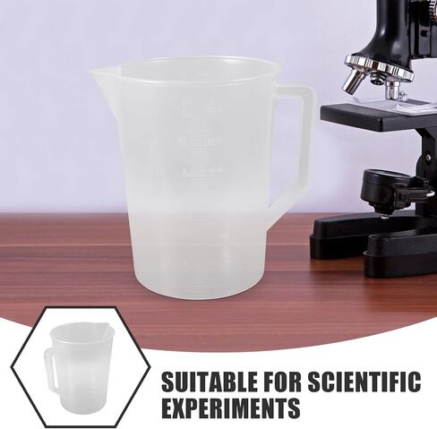 Gatuida 3000ml Plastic Graduated Measuring Cup with Wide Mouth and Graduations, Heavy Duty Liquid Measuring Beaker for Easy Pouring, for Kitchen, Lab, and Chemical Use in Kuwait