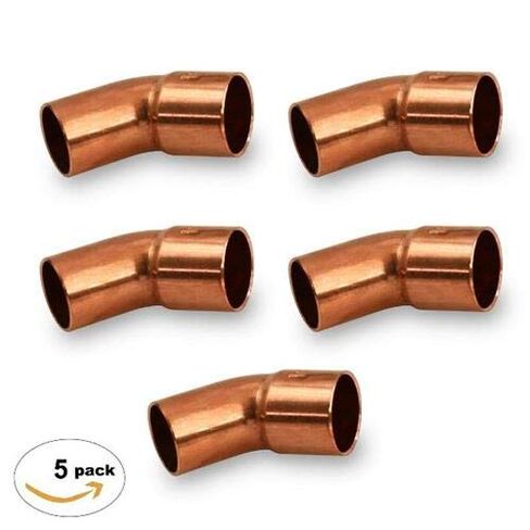 (عبوة من 5) مرفق HVAC من النحاس المطلي بزاوية 45 درجة، 7/8 بوصة × 7/8 بوصة OD، 3/4 بوصة اسمية، FTG × C - W03334 in Kuwait