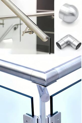 90 Degree Flush Elbow Fitting,Stainless Steel 304 Handrail Corner Elbow L Shape Tube Component for 50.8mm/2inch Bar Rail Mirror Polished- 1Pack in Kuwait
