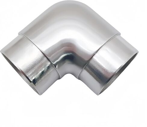 90 Degree Flush Elbow Fitting,Stainless Steel 304 Handrail Corner Elbow L Shape Tube Component for 50.8mm/2inch Bar Rail Mirror Polished- 1Pack in Kuwait