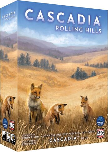 ألعاب AEG & Flatout | Cascadia: Rolling Hills Roll & Write Puzzly Dice Game | استكشاف Pacific Northwest ، بناء النظم الإيكولوجية | تتراوح أعمارهم بين 10+ | 1-4 لاعبين in Kuwait