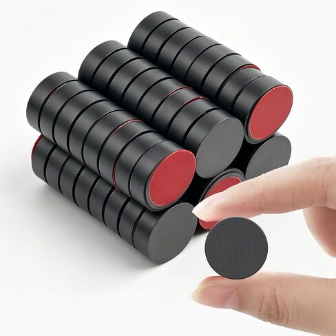 50Pcs Industrial Ceramic Magnets for Crafts, 0.7 x 0.2inch Round Disc Magnet with Adhesive Backing, Strong Black Ferrite Magnets for Refrigerator, DIY, Classroom, Science Projects, Workshop in Kuwait