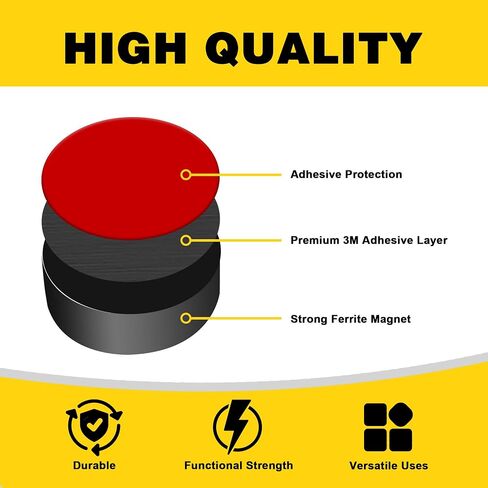 50Pcs Industrial Ceramic Magnets for Crafts, 0.7 x 0.2inch Round Disc Magnet with Adhesive Backing, Strong Black Ferrite Magnets for Refrigerator, DIY, Classroom, Science Projects, Workshop in Kuwait