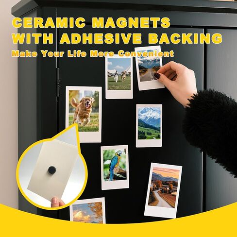 50Pcs Industrial Ceramic Magnets for Crafts, 0.7 x 0.2inch Round Disc Magnet with Adhesive Backing, Strong Black Ferrite Magnets for Refrigerator, DIY, Classroom, Science Projects, Workshop in Kuwait