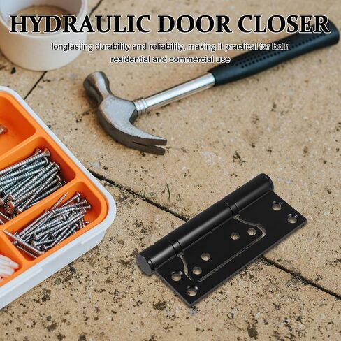 Homoyoyo Concealed Hydraulic Door Closer Hinge with Smooth Movement and Reliable Performance Stainless Steel in Black Finish for Cabinet and Wooden Doors in Kuwait