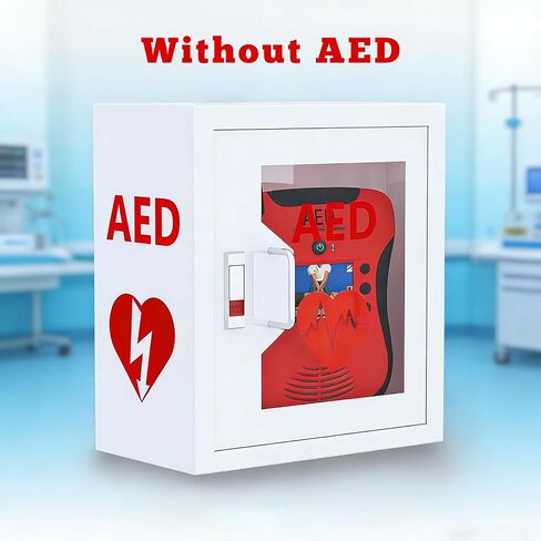 AED Storage Cabinet Wall Mount with Clear Window, Heavy Duty Steel Case, Snap Lock, Fits Standard AED Size 14.2 x 7.1 x 15.7 Inches in Kuwait