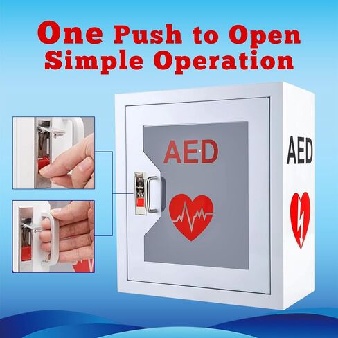 AED Storage Cabinet Wall Mount with Clear Window, Heavy Duty Steel Case, Snap Lock, Fits Standard AED Size 14.2 x 7.1 x 15.7 Inches in Kuwait