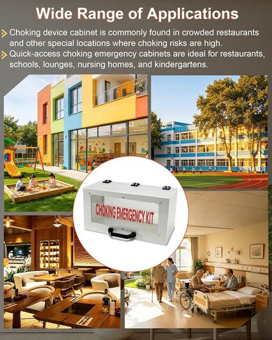 Choking Emergency Cabinet and Locator Sign Bundle, Wall-Mounted Steel Choking Device Storage Cabinet (for Storing Quick Clear Choking Device, Device Not Included) With Easily Visible Location Sign in Kuwait