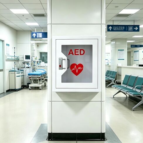 خزانة AED مثبتة على الحائط، صندوق تخزين فولاذي مع نافذة شفافة وقفل سريع، مناسب لجميع العلامات التجارية بالدرهم الإماراتي، 14.2 بوصة عرض × 7.1 بوصة عمق × 15.7 بوصة ارتفاع in Kuwait