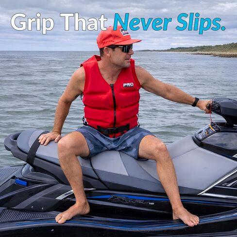 PWC Gunnel Pads - 6MM Thick SeaDek PE/EVA Foam Non-Slip Traction Mat - Embossed or Brushed Texture Marine Grade Self-Adhesive Personal Watercraft & Jet Ski Gunnel Mats - Multiple Sizes in Kuwait