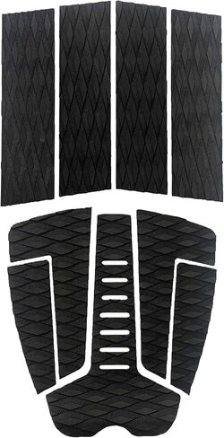 Surfboard Traction Pads Set, 9 Pieces EVA Pads for Front and Back, Adjustable with 3 Adhesive, Fits All Board Sizes (Black) in Kuwait