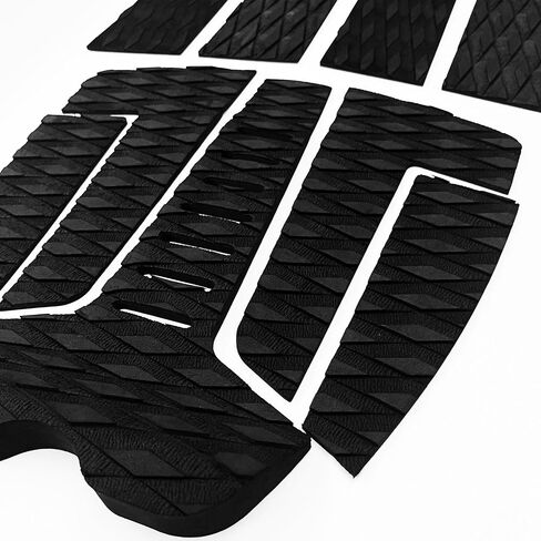 Surfboard Traction Pads Set, 9 Pieces EVA Pads for Front and Back, Adjustable with 3 Adhesive, Fits All Board Sizes (Black) in Kuwait