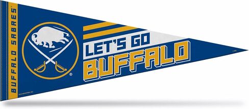 راية ديكور حائط من اللباد مقاس 30.48 سم × 76.2 سم من Rico Industries NHL Hockey Buffalo Sabers 2026 Playoff - رائعة للمنزل/غرفة النوم/ديكور كهف الرجل in Kuwait