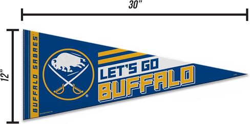 راية ديكور حائط من اللباد مقاس 30.48 سم × 76.2 سم من Rico Industries NHL Hockey Buffalo Sabers 2026 Playoff - رائعة للمنزل/غرفة النوم/ديكور كهف الرجل in Kuwait