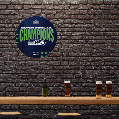 Rico Industries NFL Football Seattle Seahawks 2026 Super Bowl LX Champions Shape Cut Pennant - Home and Living Room Décor - Soft Felt EZ to Hang in Kuwait
