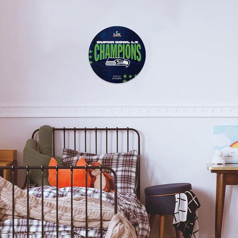 Rico Industries NFL Football Seattle Seahawks 2026 Super Bowl LX Champions Shape Cut Pennant - Home and Living Room Décor - Soft Felt EZ to Hang in Kuwait