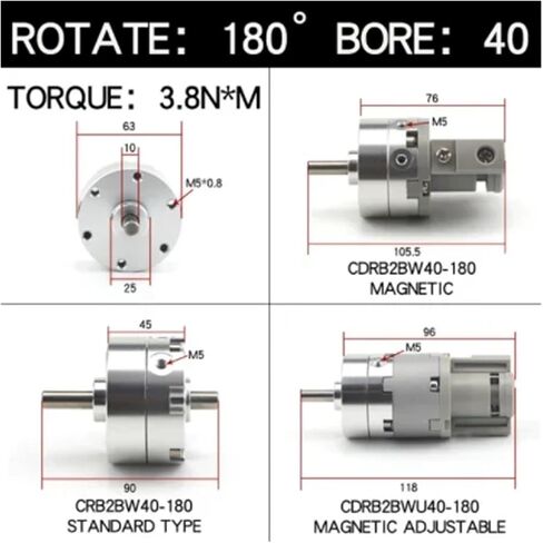 Vane Rotary Swing Cylinder CRB2BW CRB2BW10-90S CRB2BW15-180S CRB2BW20-270S CRB2BW30-90S CRB2BW40-180S CRB2BW30-180S(40-180S,CDRB2BW) in Kuwait