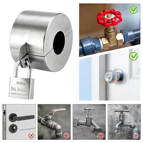 Outdoor Faucet Spigot Lock, Faucet Spigot Lock Cover with Padlock and Keys, Fits Valve Handles Up to 3.15 in Dia, Helps Limit Unauthorized Use in Kuwait
