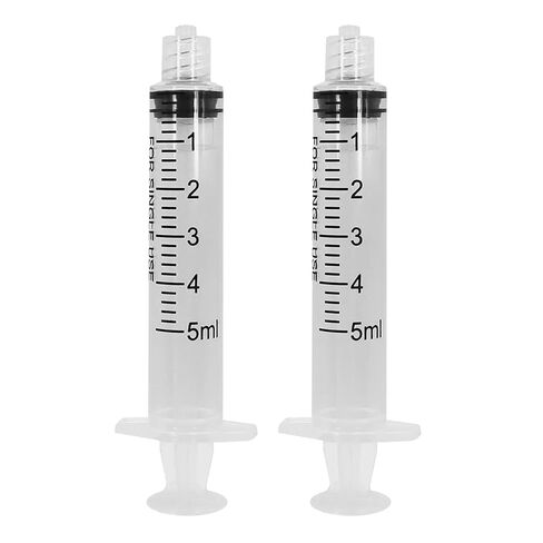 100 PCs Dental Grade 5ml Syringe Without Needle by JEVOLVE | Clear Rubber Head Non Sterile Syringes Perfect for Scientific Labs, Industrial Art & Crafts in Kuwait