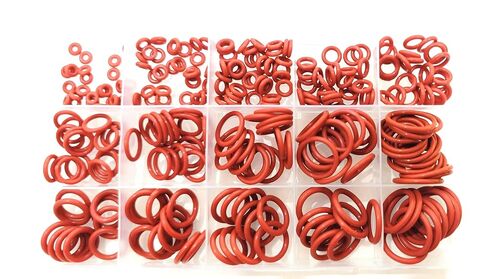 Silicone Rubber O-Ring Combination kit 225 Pieces (red) | 15 size metric VMQ sealing gasket set in Kuwait