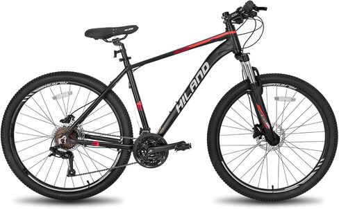 HILAND 27.5 inch Mountain Bike 21 Speeds, Lock-Out Suspension Fork, Aluminum Frame Hydraulic Disc-Brake for Men Women Mens MTB Bicycle Adlut Bike in Kuwait