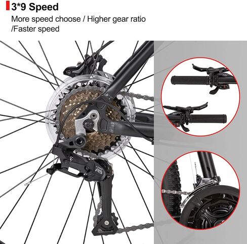 HILAND 27.5 inch Mountain Bike 21 Speeds, Lock-Out Suspension Fork, Aluminum Frame Hydraulic Disc-Brake for Men Women Mens MTB Bicycle Adlut Bike in Kuwait