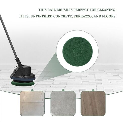 12" Green Medium Abrasive Floor Pad (2pcs) for Oreck ORB550MC Orbiter Floor Machine, Ideal for Stone, Glass, Tile, Unfinished Concrete, Terrazzo and Vinyl in Kuwait