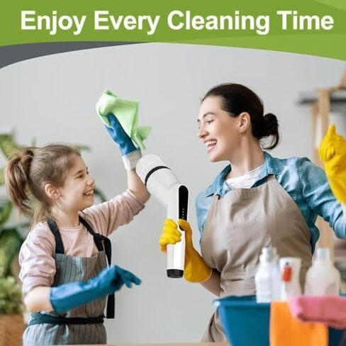 WKY-Electric Spin Scrubber - منظف دش مقاوم للماء 10 في 1 IPX7، مقبض قابل للسحب وسرعتان للمرحاض والحمام وحوض الاستحمام وأرضيات البلاط in Kuwait