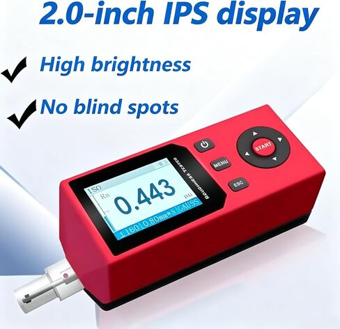 Handheld Surface Roughness Tester, Digital Roughness Gauge Profilometer with 5µm Diamond Inductive Probe, 0.001 µm Resolution, 14 Parameters, for Machining Metal Quality Control in Kuwait