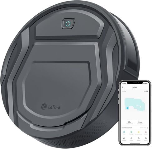 Lefant M210 Pro Robot Vacuum with 2200 Pa Powerful Suction, 6 Cleaning Modes, 120 Mins Runtime, Quiet, Self-Charging, Voice Control, Ideal for Pet Hair and Hard Floor, White in Kuwait