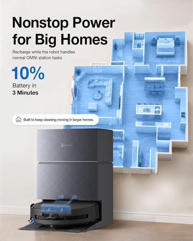 ECOVACS DEEBOT X11S PRO Omni Robot Vacuum and Mop، 30000Pa، TrueEdge Roller Mopping، محطة Omni للتنظيف بدون جهد، شحن سريع لمدة 3 دقائق للمنزل الكبير، ZeroTangle، تجنب الذكاء الاصطناعي، وكيل YIKO in Kuwait